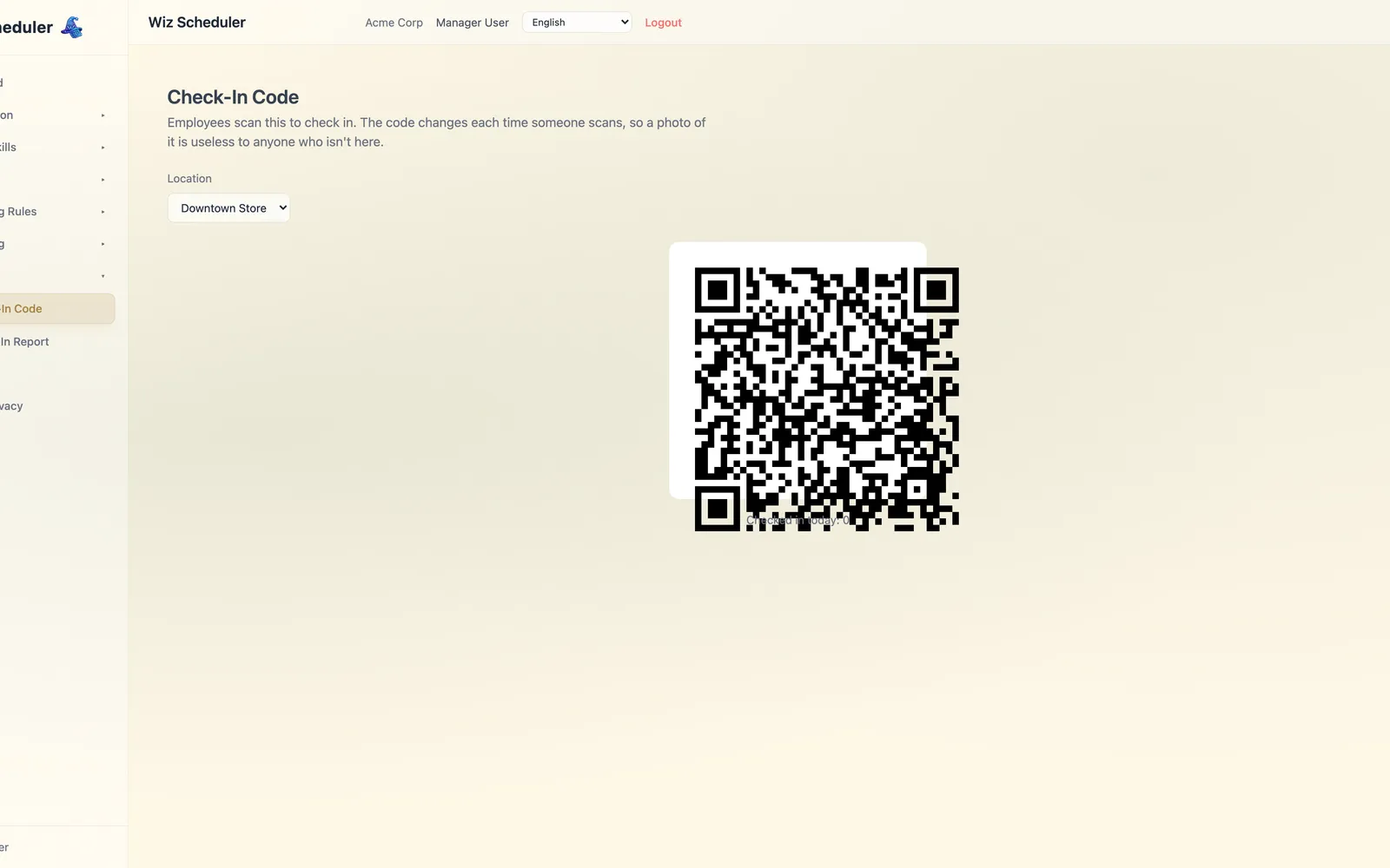 Check-In Code